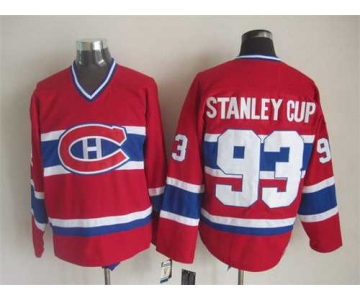 Montreal Canadiens #93 Stanley Cup Red CCM Vintage Throwback Jersey