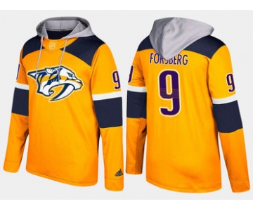 Adidas Nashville Predators 9 Filip Forsberg Name And Number Yellow Hoodie