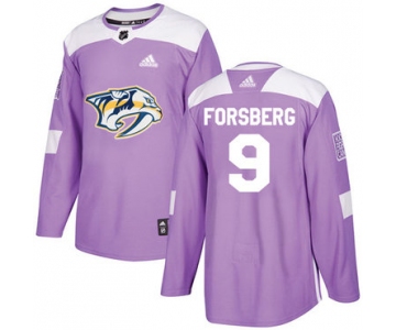 Adidas Predators #9 Filip Forsberg Purple Authentic Fights Cancer Stitched NHL Jersey