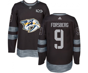 Predators #9 Filip Forsberg Black 1917-2017 100th Anniversary Stitched NHL Jersey