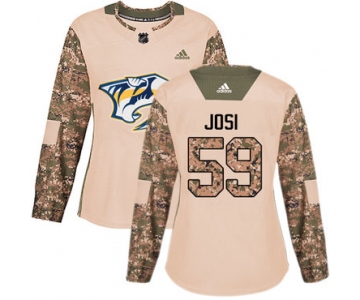 Adidas Nashville Predators #59 Roman Josi Camo Authentic 2017 Veterans Day Women's Stitched NHL Jersey