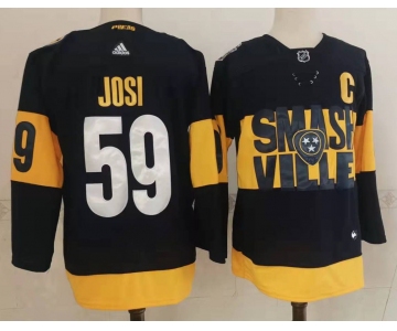 Men's Nashville Predators #59 Roman Josi Black 2022 Stadium Series adidas Stitched NHL Jersey