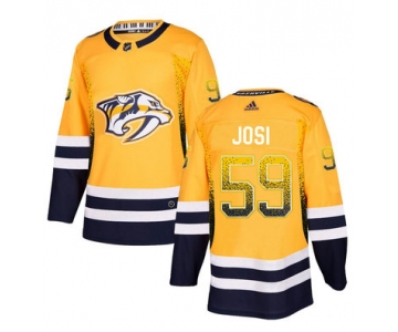 Men's Nashville Predators #59 Roman Josi Gold Drift Fashion Adidas Jersey