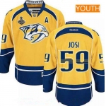 Youth Nashville Predators #59 Roman Josi Yellow 2017 Stanley Cup Finals A Patch Stitched NHL Reebok Hockey Jersey