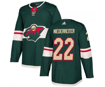 Adidas Minnesota Wild #22 Nino Niederreiter Green Home Authentic Stitched Youth NHL Jersey