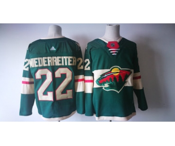 Men's Minnesota Wild #22 Nino Niederreiter Green 2017-2018 Hockey Stitched NHL Jersey