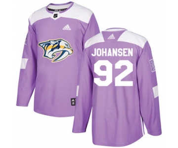 Adidas Predators #92 Ryan Johansen Purple Authentic Fights Cancer Stitched NHL Jersey