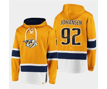 Men's Nashville Predators #92 Ryan Johansen Gold Ageless Must-Have Lace-Up Pullover Hoodie