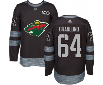 Wild #64 Mikael Granlund Black 1917-2017 100th Anniversary Stitched NHL Jersey