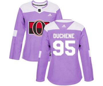 Adidas Senators #95 Matt Duchene Purple Authentic Fights Cancer Women's Stitched NHL Jersey