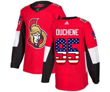 Kid Adidas Senators 95 Matt Duchene Red Home Authentic USA Flag Stitched NHL Jersey