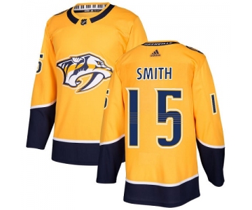 Adidas Predators #15 Craig Smith Yellow Home Authentic Stitched NHL Jersey