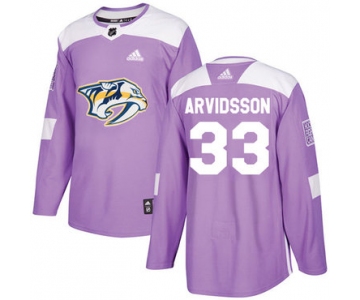 Adidas Predators #33 Viktor Arvidsson Purple Authentic Fights Cancer Stitched NHL Jersey