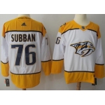 Adidas Predators #76 P.K Subban White Road Authentic Stitched NHL Jersey