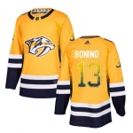 Men's Nashville Predators #13 Nick Bonino Gold Drift Fashion Adidas Jersey