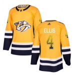 Men's Nashville Predators #4 Ryan Ellis Gold Drift Fashion Adidas Jersey