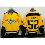 Men's Nashville Predators #52 Matt Irwin Yellow Home Stitched NHL Reebok Hockey Jersey