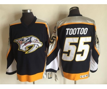 Men's Nashville Predators #55 Jordin Tootoo Navy Blue 1998-99 Throwback Stitched NHL CCM Vintage Hockey Jersey