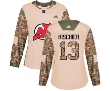 Adidas New Jersey Devils #13 Nico Hischier Camo Authentic 2017 Veterans Day Women's Stitched NHL Jersey