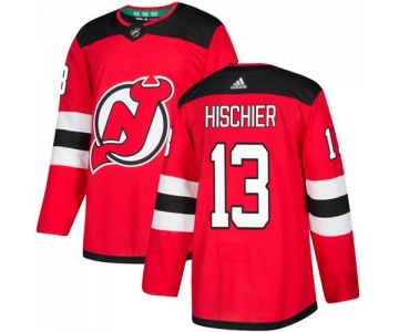 Adidas New Jersey Devils #13 Nico Hischier Red Home Authentic Stitched NHL Jersey