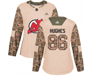 Devils #86 Jack Hughes Camo Authentic 2017 Veterans Day Women's Stitched Hockey Jersey