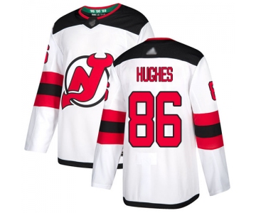 Devils #86 Jack Hughes White Road Authentic Stitched Hockey Jersey