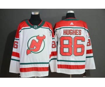 Men's New Jersey Devils 86 Jack Hughes White Adidas Jersey