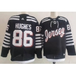 Men's New Jersey Devils #86 Jack Hughes adidas Black 2021-22 Alternate Primegreen Authentic Pro Player Third Jersey