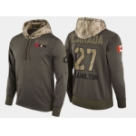 Nike Calgary Flames 27 Dougie Hamilton Olive Salute To Service Pullover Hoodie
