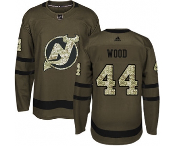 Adidas Devils #44 Miles Wood Green Salute to Service Stitched NHL Jersey