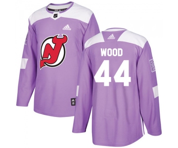 Adidas Devils #44 Miles Wood Purple Authentic Fights Cancer Stitched NHL Jersey