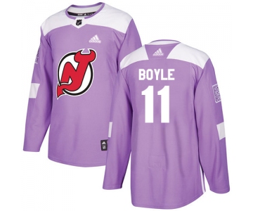 Adidas Devils #11 Brian Boyle Purple Authentic Fights Cancer Stitched NHL Jersey