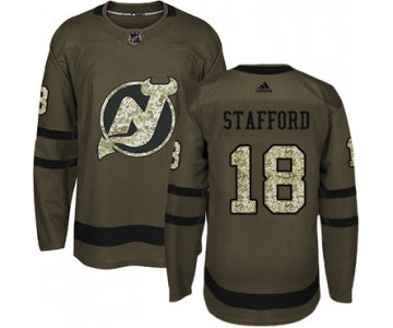 Adidas Devils #18 Drew Stafford Green Salute to Service Stitched NHL Jersey