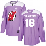 Adidas Devils #18 Drew Stafford Purple Authentic Fights Cancer Stitched NHL Jersey