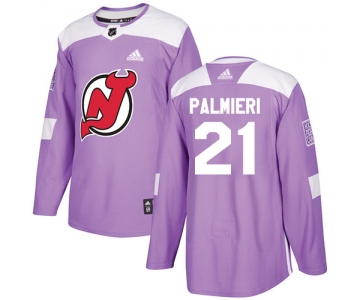 Adidas Devils #21 Kyle Palmieri Purple Authentic Fights Cancer Stitched NHL Jersey