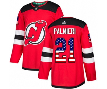 Adidas Devils #21 Kyle Palmieri Red Home Authentic USA Flag Stitched NHL Jersey