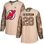 Adidas Devils #28 Damon Severson Camo Authentic 2017 Veterans Day Stitched NHL Jersey