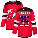 Adidas Devils #35 Cory Schneider Red Home Authentic USA Flag Stitched NHL Jersey