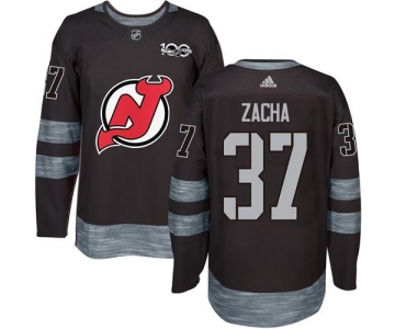 Adidas Devils #37 Pavel Zacha Black 1917-2017 100th Anniversary Stitched NHL Jersey