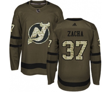 Adidas Devils #37 Pavel Zacha Green Salute to Service Stitched NHL Jersey