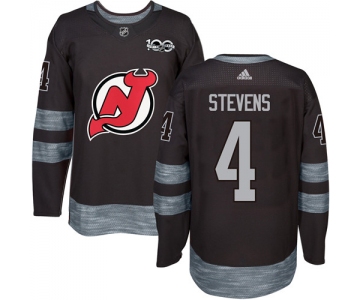 Adidas Devils #4 Scott Stevens Black 1917-2017 100th Anniversary Stitched NHL Jersey
