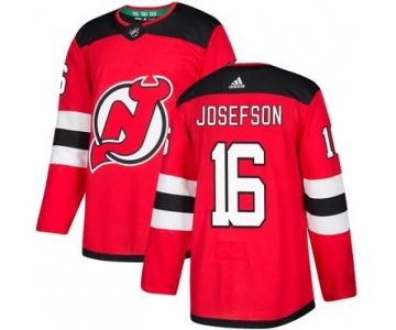 Adidas New Jersey Devils #16 Jacob Josefson Red Home Authentic Stitched NHL Jersey