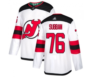 Devils #76 P. K. Subban White Road Authentic Stitched Hockey Jersey