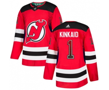 Men's New Jersey Devils #1 Keith Kinkaid Red Drift Fashion Adidas Jersey