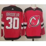 Men's New Jersey Devils #30 Martin Brodeur Red Authentic Jersey