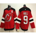 Men's New Jersey Devils #9 Taylor Hall Red With A Patch 2017-2018 Hockey Stitched NHL Jersey