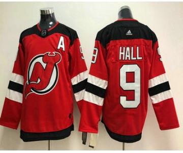 Men's New Jersey Devils #9 Taylor Hall Red With A Patch 2017-2018 Hockey Stitched NHL Jersey