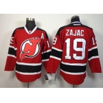 New Jersey Devils #19 Travis Zajac Red With Black Jersey