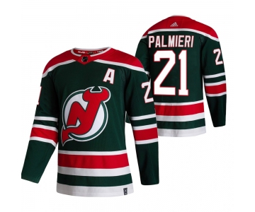 New Jersey Devils #21 Kyle Palmieri Green Men's Adidas 2020-21 Reverse Retro Alternate NHL Jersey