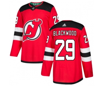 New Jersey Devils #29 MacKenzie Blackwood New Authentic Mackenzie wood Red Home Adidas Jersey